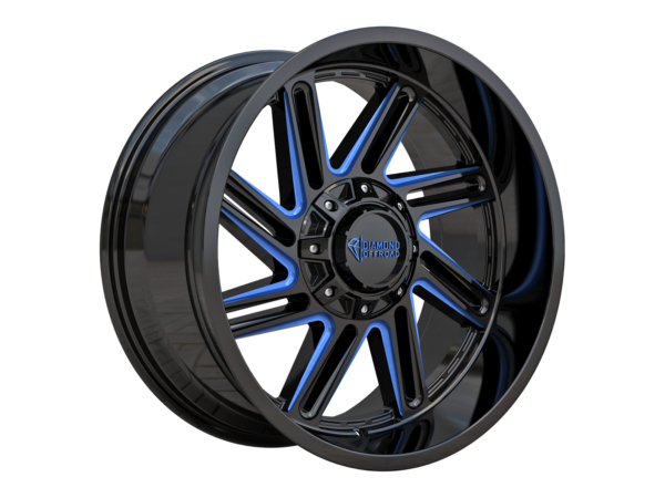 Diamond02-black blue milled